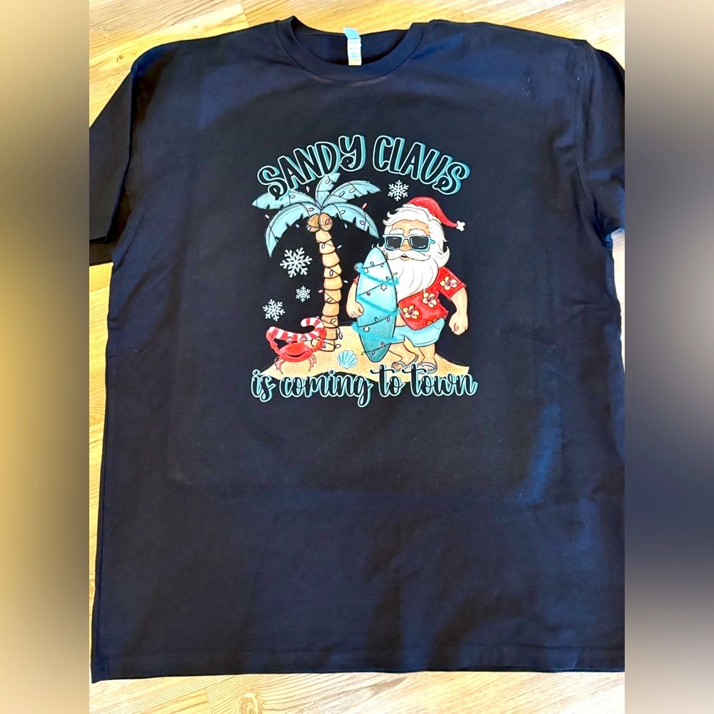 Sandy claus shirts for Christmas and beach